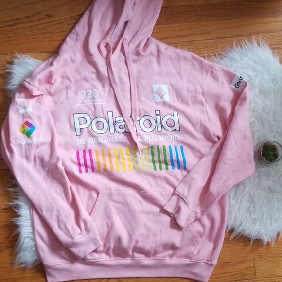 polaroid pink hoodie